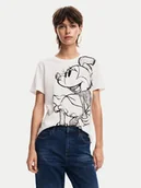 Koszulki i topy damskie - Desigual T-Shirt Mickey Drawing 24WWTKA1 Écru Regular Fit - miniaturka - grafika 1