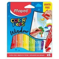 Kredki, ołówki, pastele i pisaki - Maped Flamastry do szyb Colorpeps Window 6 kolorów Maped 3154148448204 - miniaturka - grafika 1