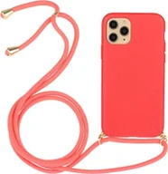 Etui i futerały do telefonów - König Design Etui kompatybilne z Apple iPhone 15 Pro Plastikowe etui na telefon komórkowy z łańcuszkiem - Etui na telefon komórkowy czerwone - miniaturka - grafika 1