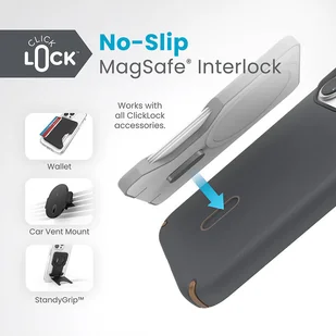 Speck Presidio2 Pro ClickLock & MagSafe - Etui iPhone 15 Pro (Charcoal Grey/Cool Bronze) - Etui i futerały do telefonów - miniaturka - grafika 2