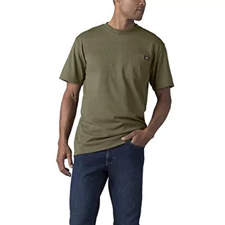 Koszulki męskie - Dickies Męski t-shirt Heavyweight Crew Neck Short Sleeve Tee Big-Tall, zielony (Military Green), 4XL - grafika 1