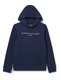 Tommy Hilfiger Bluza dziecięca Unisex Essential Hoodie z kapturem, Zmierzch Marynarki, 10 lat - Bluzy dla dziewczynek - miniaturka - grafika 1
