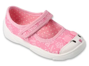 Kapcie baleriny Befado 209P041 dziewczęce różowe do przedszkola na rzepy-25 - Kapcie damskie - miniaturka - grafika 1