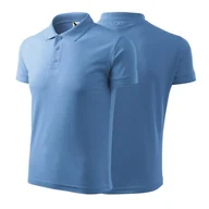 Moda i Uroda OUTLET - Koszulka błękitna polo z logo na sercu męska z nadrukiem logo firmy 200g 203 kolor 15 koszulka polo - miniaturka - grafika 1