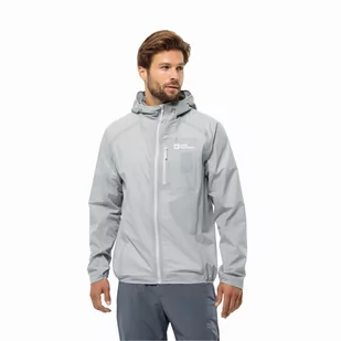 Męska kurtka przeciwdeszczowa Jack Wolfskin PRELIGHT 3L JKT M cool grey - S - Kurtki męskie - miniaturka - grafika 1