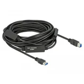 Kable USB - Delock Kabel USB 3.2 Gen1 USB-A(M) - USB-B (M) 15m czarny aktywny 85381 - miniaturka - grafika 1