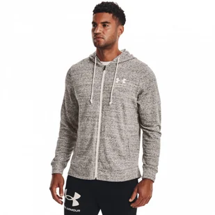Męska bluza dresowa rozpinana z kapturem UNDER ARMOUR UA RIVAL TERRY LC FZ - szara - Bluzy sportowe męskie - miniaturka - grafika 1
