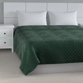 Narzuty - Dekoria Narzuta pikowana w romby ciemny zielony szer.260 × dł.210 cm Velvet 1235-704-25 - miniaturka - grafika 1