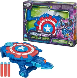 Marvel Mech Strike Monster Hunters Wyrzutnia Tarcza Kapitan Ameryka F4377 - Zabawki militarne - miniaturka - grafika 1