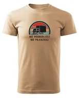 Koszulki i topy damskie - Koszulka dla Kierowcy Ciężarówki Nie posmarujesz nie pojedziesz Beżowy M - miniaturka - grafika 1