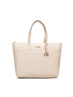 Torebki damskie - Calvin Klein Torebka Ck Must Shopper Lg W/Slip Pkt Mn K60K609354 Beżowy - grafika 1