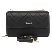 Portfele - Damski portfel Cavaldi M-13 czarny skóra ekologiczna - miniaturka - grafika 1