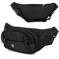 Nerki - Saszetka nerka UNISEX kodura pojemna solidna czarna Beltimore C28 czarny - miniaturka - grafika 1