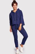 Bluzy damskie - Bluza o luźnym kroju z kapturem w kolorze atramentowym B239, Kolor atramentowy, Rozmiar 2XL/3XL, BE - Primodo.com - miniaturka - grafika 1