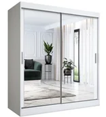Szafy - Biała szafa przesuwna z lustrem 180 cm N3-G21 - miniaturka - grafika 1