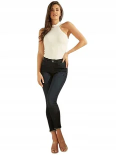 GUESS ECRU BLUZKA TOP NA RAMIĄCZKACH Z PRĄŻKOWANEJ WISKOZY S G_A - Bluzki damskie - miniaturka - grafika 1