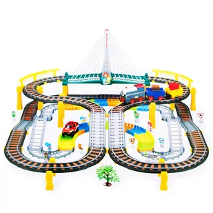 KINDERPLAY Ogromna kolejka elektryczna z torem wyścigowym 2W1 KP0635 - Pociągi dla dzieci - miniaturka - grafika 1