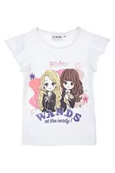 Koszulki dla dziewczynek - Warner Bros. Koszulka dziewczęca z krótkim rękawem, biały, 5 lat - miniaturka - grafika 1