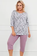 Piżamy damskie - Piżama Italian Fashion Ardila r.3/4 sp.3/4 druk/wrzos - miniaturka - grafika 1