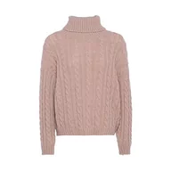 Swetry damskie - myMo Damski sweter z dzianiny z golfem akryl beżowy rozmiar XL/XXL, beżowy, XL - miniaturka - grafika 1