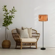 Lampy stojące - Briloner Lampa stojąca Mata, brązowy, metal, tkanina, E27 - miniaturka - grafika 1