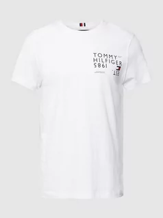 Koszulki męskie - T-shirt z prążkowanym, okrągłym dekoltem model ‘BRAND LOVE’ - grafika 1