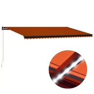 Markizy - VidaXL Lumarko Ręcznie zwijana markiza z LED, 600x300 cm, pomarańczowo-brązowa! 3055237 VidaXL - miniaturka - grafika 1