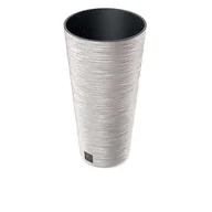 Donice - Doniczka FURU ROUND SLIM ECO WOOD 30 x 57,5 cm biały ECO - miniaturka - grafika 1