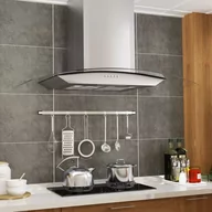 Okapy kuchenne - Shumee Okap kuchenny LED ścienny stal nierdzewna 90 cm 756 m/h - miniaturka - grafika 1