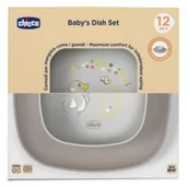 Miseczki i talerzyki dla dzieci - Chicco Zestaw 2 talerzy szary 12m+ - miniaturka - grafika 1