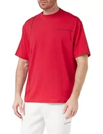 Bluzy męskie - Armani Exchange Męska bluza Sustainable, strecz Cotton Sweatshirt, Lipstick Red, bardzo duża, czerwony (Lipstick Red), XXL - miniaturka - grafika 1