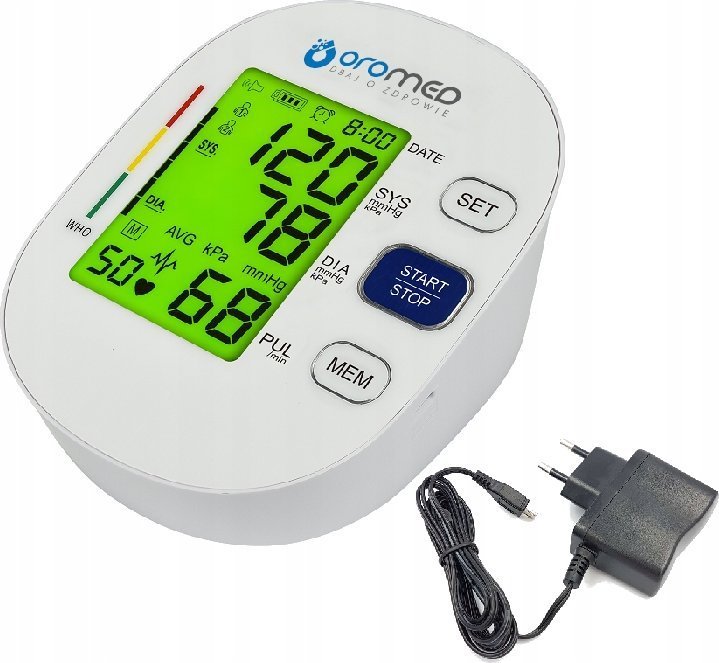 Ciśnieniomierz Oromed Ciśnieniomierz naramienny ORO-BP2+ zasilacz