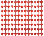 Balony i akcesoria - Kurtyna B&C Serca Z Nadrukiem, Czerwona, 100X200 cm - miniaturka - grafika 1