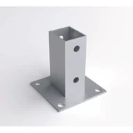 Akcesoria do ogrodzeń - Podstawa do słupka panelowego ocynk 6 x 4 cm Polbram - miniaturka - grafika 1