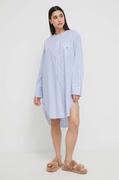 Piżamy damskie - Polo Ralph Lauren koszula nocna damska kolor niebieski bawełniana - miniaturka - grafika 1