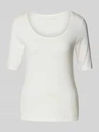 Koszulki i topy damskie - T-shirt o kroju regular fit z mieszanki bawełny - miniaturka - grafika 1