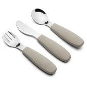 Sztućce dla dzieci - Nuuroo - 3 częściowy zestaw sztućców ze stali nierdzewnej JANA Cobblestone - miniaturka - grafika 1