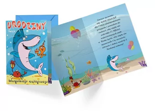 Karnet B6 PR-414 Urodziny dziecięce rekin) - Kartki okolicznościowe i zaproszenia - miniaturka - grafika 1