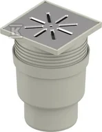 Odwodnienia, kanały i akcesoria - Wpust punktowy/piwniczny/podłogowy Aqua Ambient Standard d110mm, odpływ pionowy, kratka nierdzewna 150x150mm - miniaturka - grafika 1