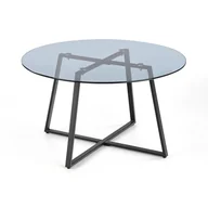 Ławy i stoliki kawowe - Ława Okrągła Czarna Szklana Halmar Zelda - miniaturka - grafika 1