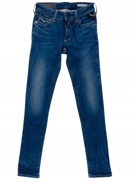 Replay Jeansy Dziewczęce Rurki Niebieskie Z Kieszeniami 166 Kyb