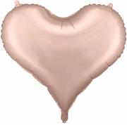 Balony i akcesoria - Balon foliowy Serce różowe złoto - 61 x 53 cm - 1 szt. - miniaturka - grafika 1