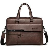 Torby na laptopy - Baltan Torba Classic na laptopa aktówka ciemny brąz - miniaturka - grafika 1