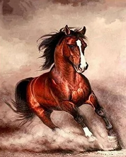 Haft Diamentowy Koń Galop 45X55 - Dekoratorstwo - miniaturka - grafika 1