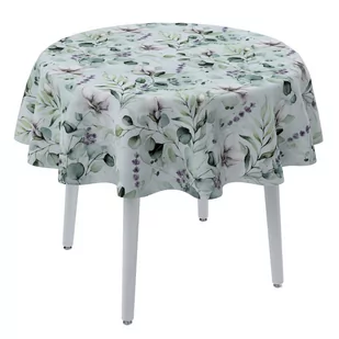 Dekoria pl Obrus okrągły magnolie na miętowym tle 135 cm Flowers - Obrusy i serwetki - miniaturka - grafika 1