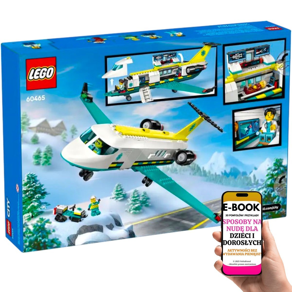 LEGO PREZENT URODZINOWY DLA CHŁOPCA – LEGO City Samolot medyczny • akcja ratunkowa z pilotem, lekarzem i ratownikiem Lego Na Święta + EBOOK-3