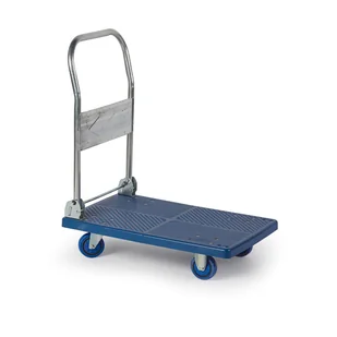 B2B Partner Wózek platformowy ze składaną rączką, 730 x 490 mm, nośność 150 kg 494025 - Wózki magazynowe - miniaturka - grafika 1