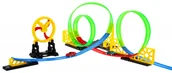 Tory, garaże, parkingi - Tor wyścigowy dla dzieci 3+ Ruchoma obręcz + 2 Autka LED + 3 Pętle 360 Dla Autek - miniaturka - grafika 1