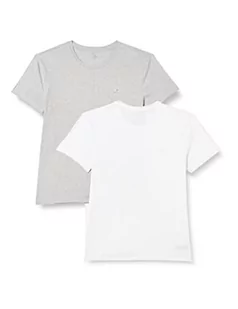 GANT Męski t-shirt z dekoltem w serek, jasnoszary melanż/biały, standardowy, Jasnoszary melanż/biały, jeden rozmiar - Koszulki męskie - miniaturka - grafika 1