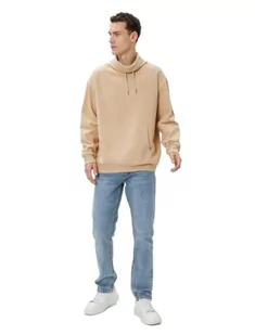 Koton Męska bluza oversize Shawl Collar Kangaroo Pocket Detail, 057 (beżowy), L - Bluzy męskie - miniaturka - grafika 1